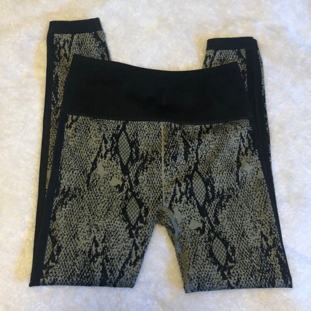Fabletics green snakeskin leggings